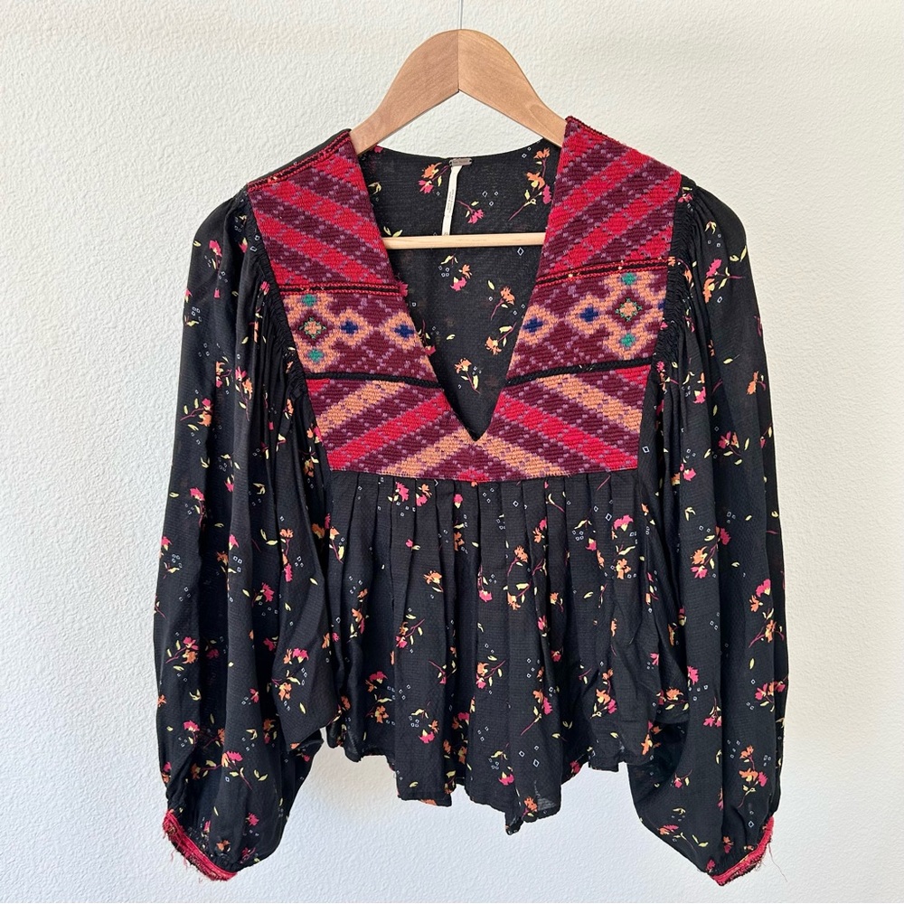 Free People Embroidered Top